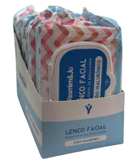 LENÇO DEMAQUILANTE FACIAL - ÁCIDO HIALURÔNICO / YASMIM&JU