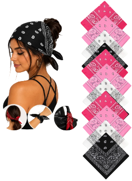 PACOTE DE BANDANAS COM 12 UNIDADES