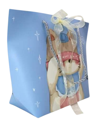 SACOLA DE PRESENTE COELHINHO -20X28X9 CM / GDR2113