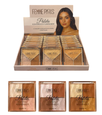 PALETA CONTORNO E ILUMINADOR - FR614 / FEMME PARIS
