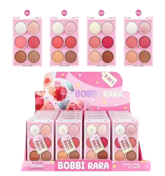 PALETA 3 EM 1 BLUSH ILUMINADOR E CONTORNO -BB5184 / BOBBI RARA