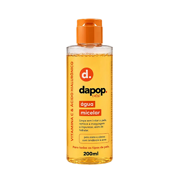 ÁGUA MICELAR- VITAMINA C E ÁCIDO HIALURÔNICO / DAPOP