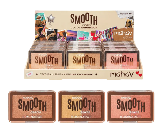 DUO DE ILUMINADOR EM PÓ COMPACTO SMOOTH / MAHAV