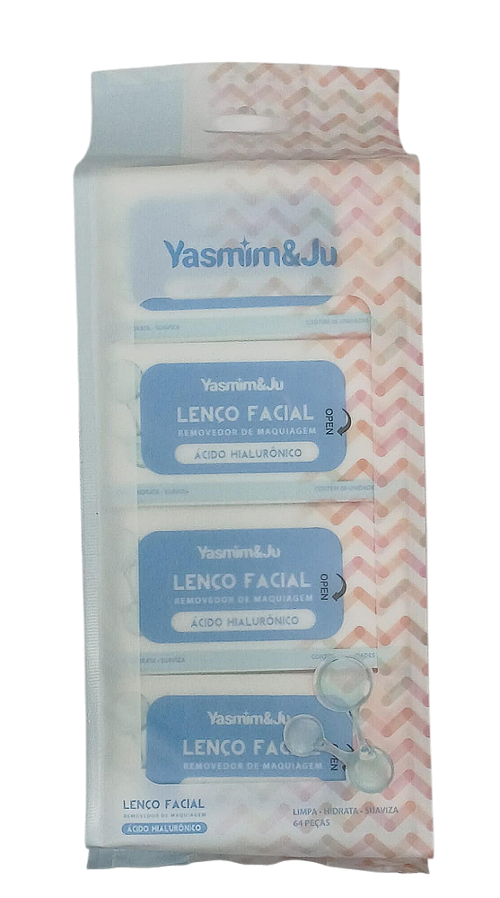 LENÇO FACIAL REMOVEDOR DE MAQUIAGEM - ÁCIDO HIALURÔNICO / YASMIM&JU