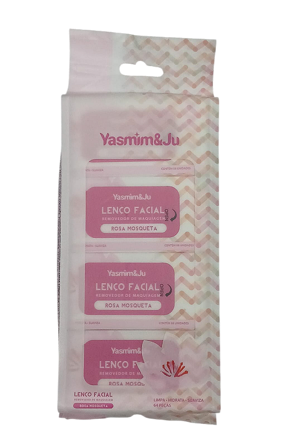 LENÇO FACIAL REMOVEDOR DE MAQUIAGEM - ROSA MOSQUETA / YASMIM&JU