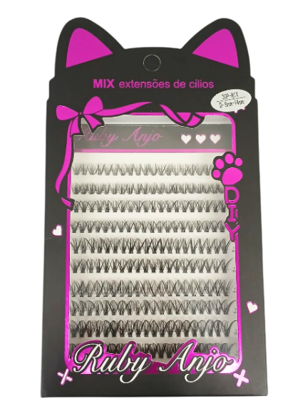 CÍLIOS POSTIÇOS DE EXTENSÕES- RA-784-10 / RUBY ANJO