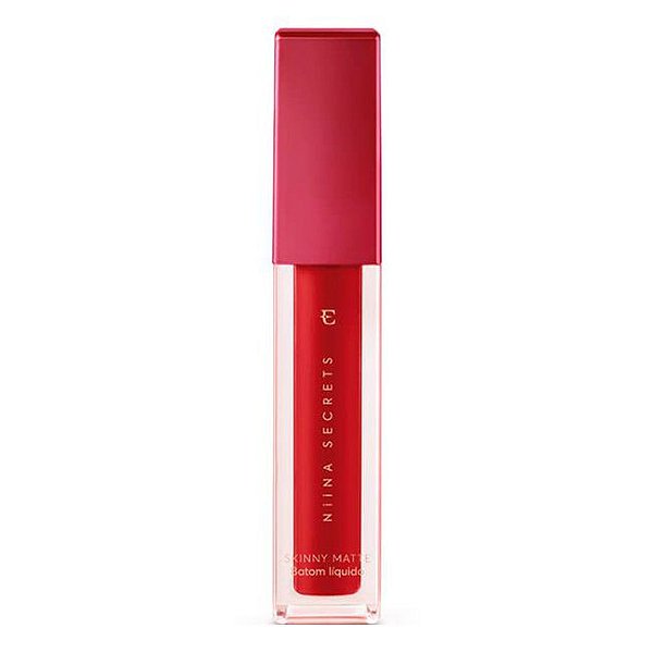 BATOM LÍQUIDO - SKINNY MATTE COR VERMELHO HIBISCO / NIINA SECRETS