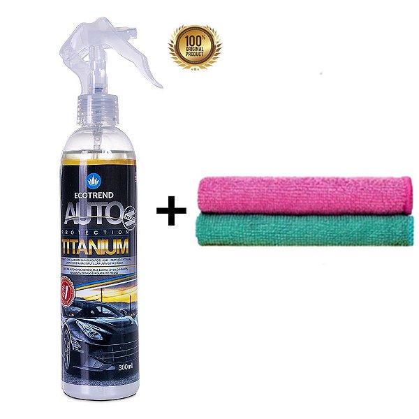 Auto Protection Titanium USA Original 300ml Novo Dourado (trata de 3 à 5 carros) + Brindes -  Limpa, Cristaliza e Protege