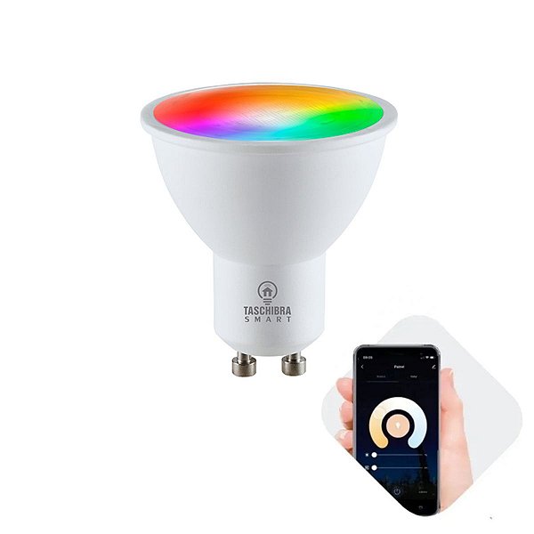 Lâmpada Dicroica MR16 Smart LED Wi-fi Inteligente 4,8W RGB GU10