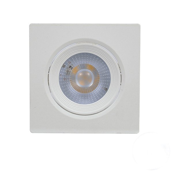 Spot Quadrado Embutir Direcionável LED 5W - Luz Amarela - Branco Quente 3000K - Bivolt