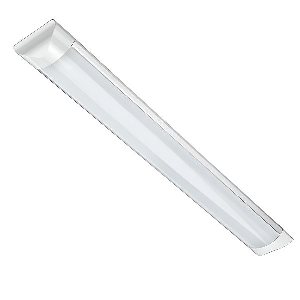 Luminária Linear LED 36W 120cm de Sobrepor 6500k Branco Frio Slim Tubular Calha Fina Bivolt 110V/220V Base Completa