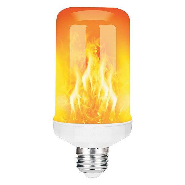 Lâmpada LED Efeito Fogo Chama 3W E27 Bivolt Âmbar 1400K - Branca | Ideal para Arandelas, Postes, Decoração Festa
