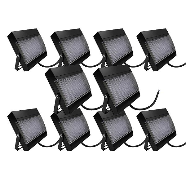 Kit com 10 - Refletor LED Holofote 7,5W Branco Frio 6000K IP65, à Prova de Água para Jardim e Área Externa