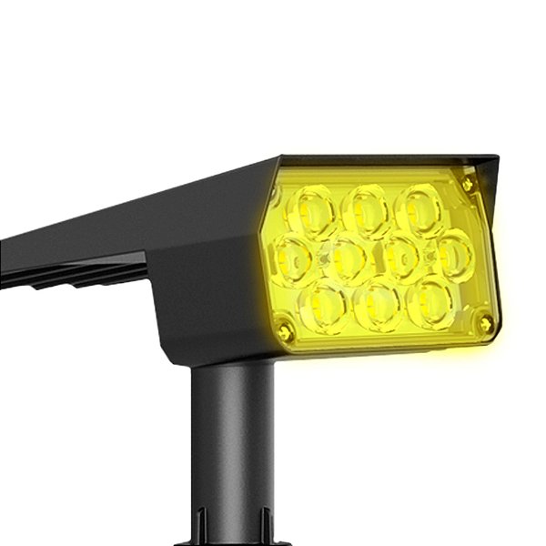 Luminária Solar Spot 200 Lúmens Espeto Jardim Externo Refletor LED Dual Color Branco Frio 6500K + Branco Quente 3000K