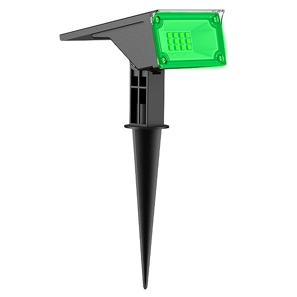 Luminária Solar Spot Espeto de Jardim Decoração LED 10 Lumens Luz Verde