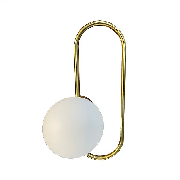 Arandela Luminária Parede Benpuzz Moderna Alumínio Globo Vidro Dourado LED 3K 4K 6,5K
