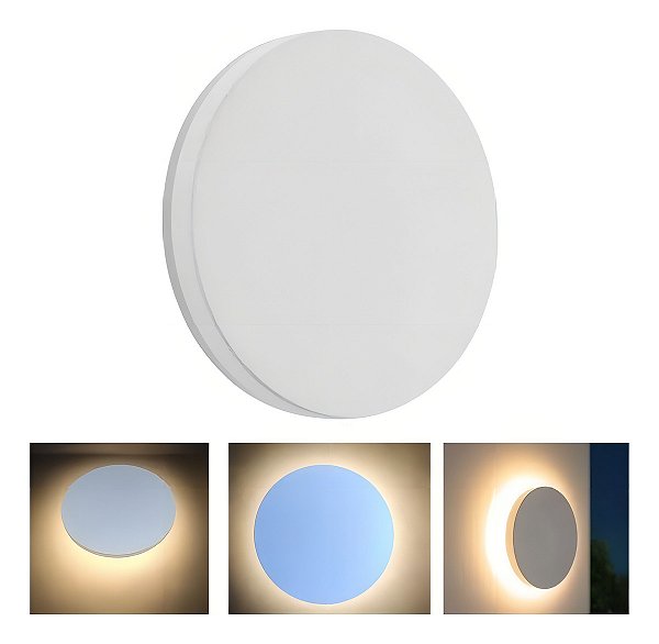 Arandela de Efeito Eclipse Luz Indireta LED Integrado 3W Branco Quente 3000K IP65