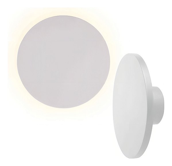 Arandela de Efeito Eclipse Luz Indireta LED Integrado 6W Branco Quente 3000K IP65