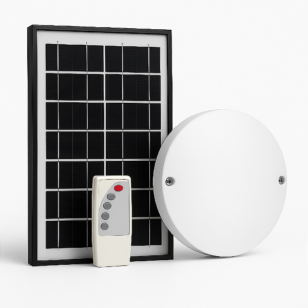 Luminária Solar LED para Teto 36W Luz Branca Fria 6000K Plafon Portátil com Controle Remoto