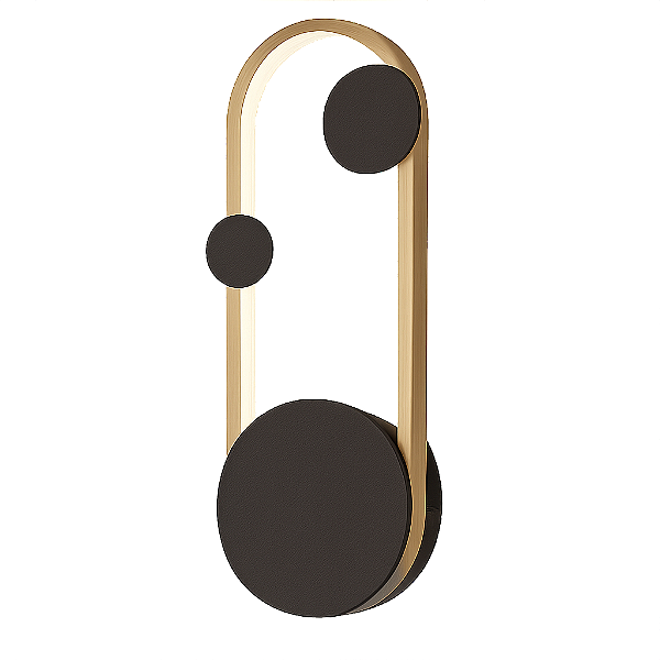 Luminária Arandela de Efeito Parede LED Interna Luz Indireta Eclipse Lua Dourada Preta 6500K 4000K 3000K