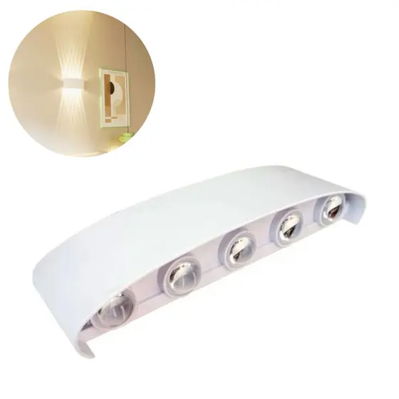 Arandela LED 10W Branca e Preta com 10 Fachos para Parede