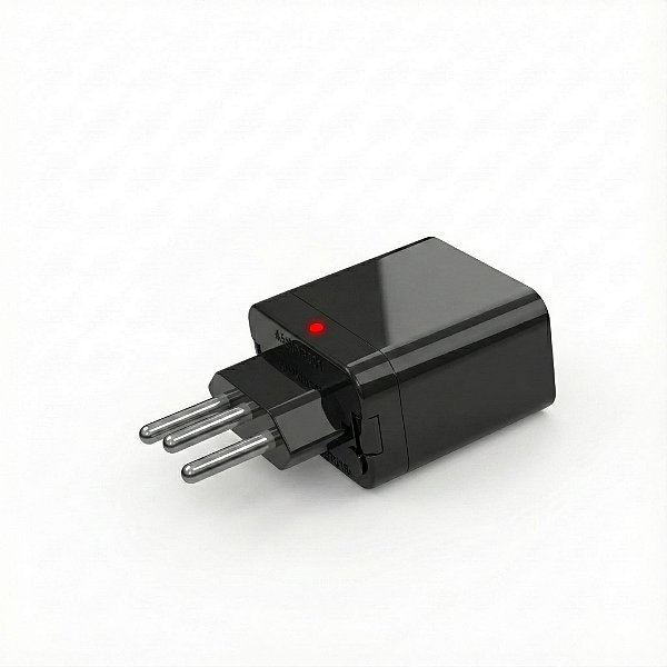 Tomada Protetor de Surto DPS 3 Pinos 10A Bivolt Qualitronix Anti-Raio para Eletrônicos - Preto
