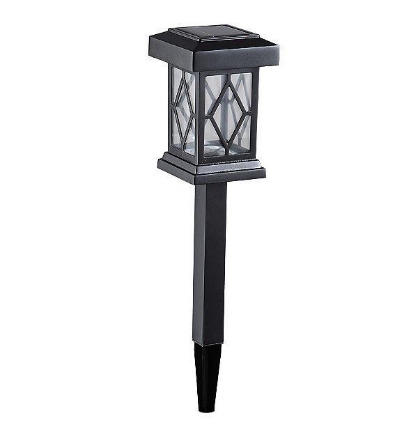 Luminária Solar Espeto de Jardim Balizador LED Colonial IP65 Branco Frio 6500K