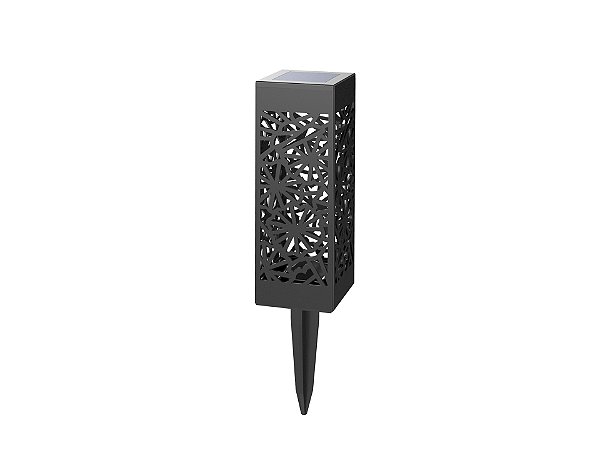 Luminária Solar Mini Espeto Balizador LED Mandala Efeito Sombra IP65 Branco Quente 3000K