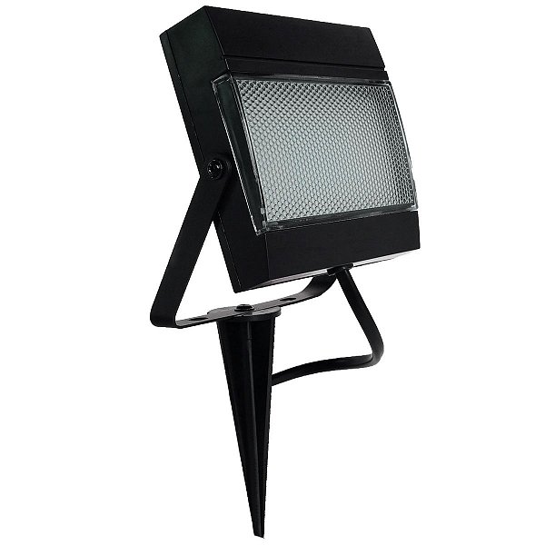 Refletor Holofote Luminária Solar com Espeto de Jardim LED 2W Placa Completo Ecoforce