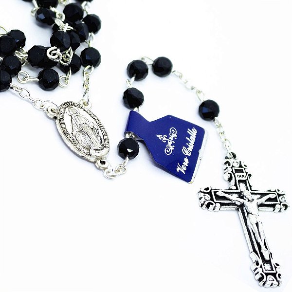 Terço Cristal Preto