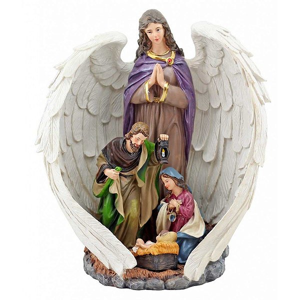 Presépio Anjo com Sagrada Família 30 CM