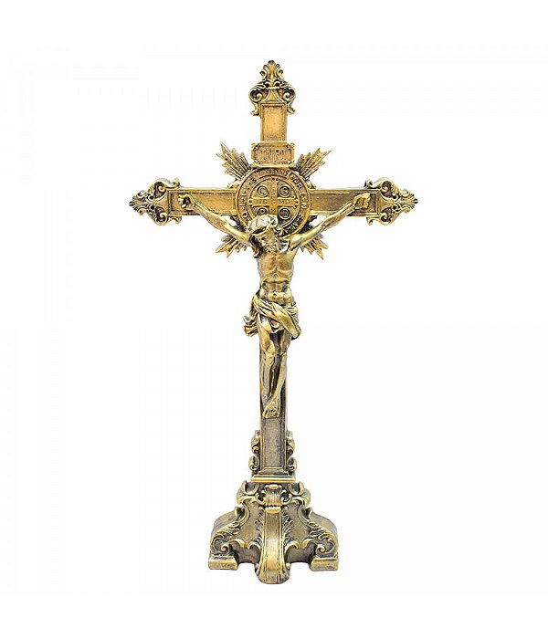 Crucifixo de Mesa Dourado 54,5 CM
