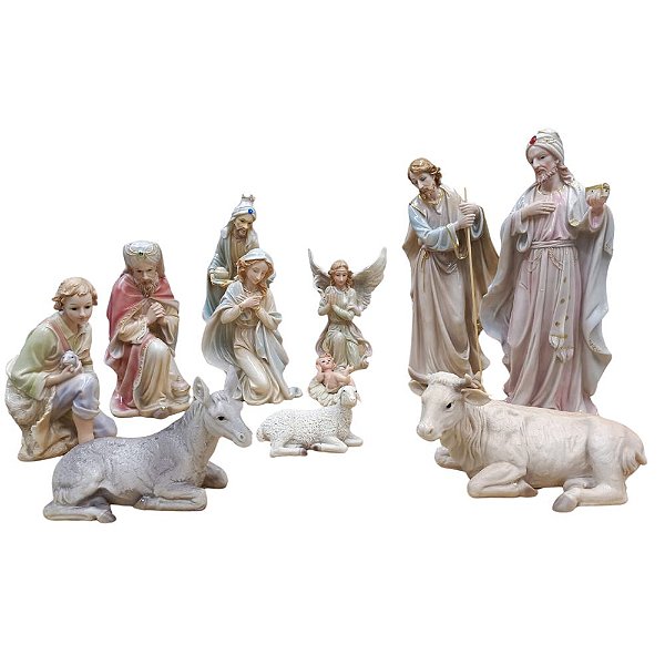 Presépio 11 Peças 45 CM Estilo Porcelana