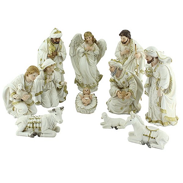 Presépio 11 Peças 30 CM - Roupa Branca