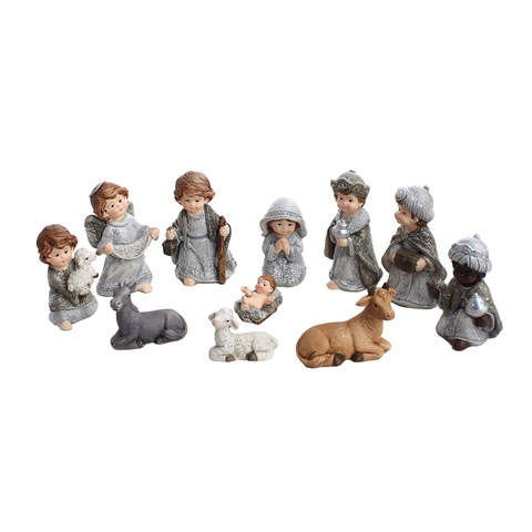 Presépio Infantil 11 Peças 8,6 CM - Cinza