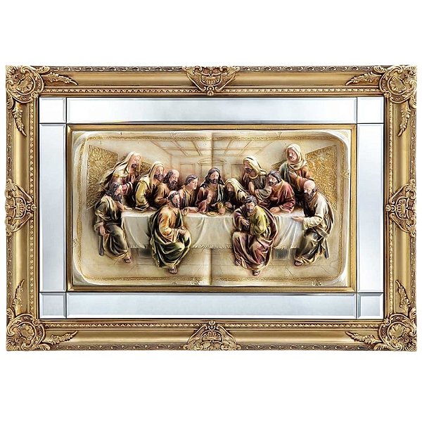 Quadro Santa Ceia com Espelho 92x63