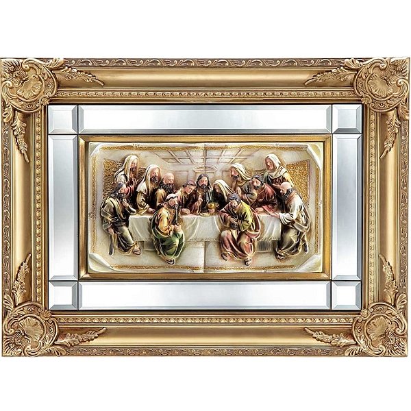 Quadro Santa Ceia com Espelho 64x47