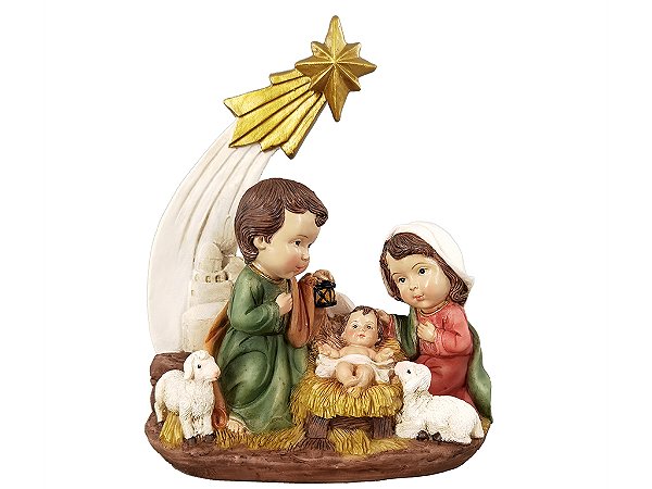 Presépio Sagrada Familia Infantil 17 CM de Altura Estrela