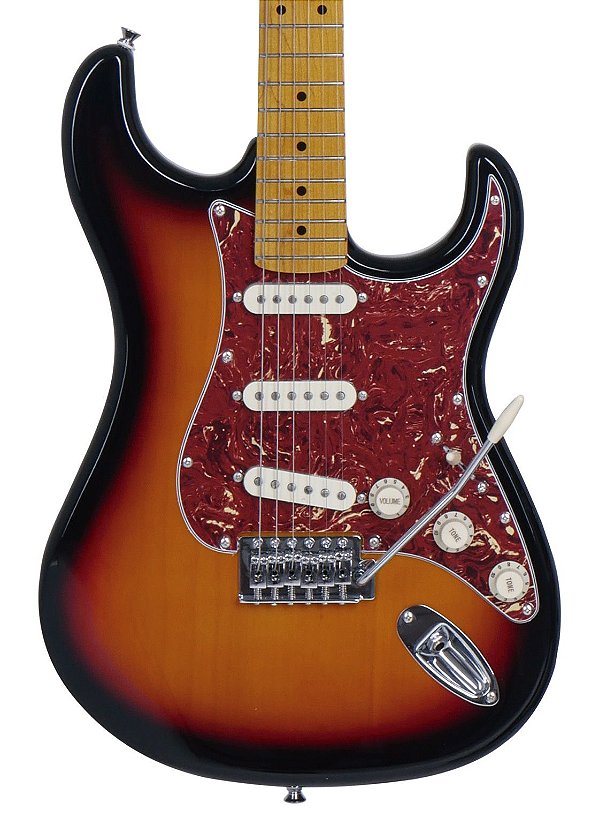 GUITARRA TAGIMA STRATOCASTER TG-530 SUNBURST - ESCALA CLARA ESCUDO TORTOISE