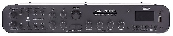 Amplificador Sonorizacao SA 2600 Optical 180W RMS Bluetooth USB FM Mic Priority
