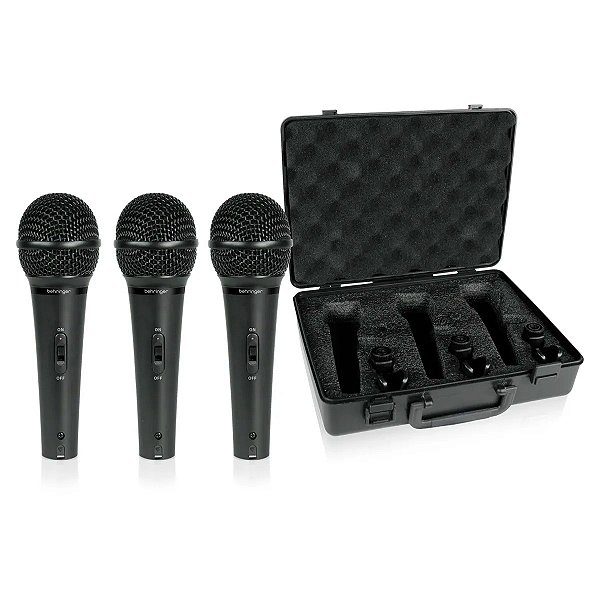 KIT MICROFONE VOCAL INSTRUMENTOS BEHRINGER XM1800S 3 MICROFONES