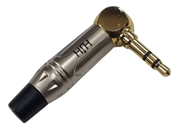 CONECTOR PLUG HJH P2 ESTEREO METAL 90 GRAUS HJ162