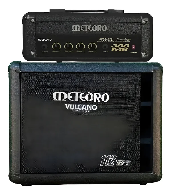 KIT CABEÇOTE METEORO SPACE BASS JR 300MB + CAIXA SPACE 112BS 1X12