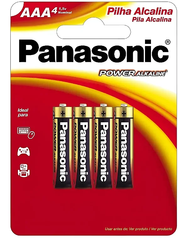 PILHA AAA PANASONIC ALCALINA COM 4