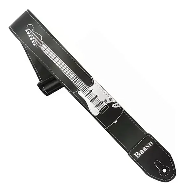 CORREIA 5CM BASSO COURO GUITARRA ESTAMPADO SF30