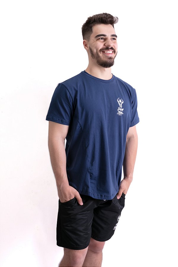 Camiseta Manga Curta Iron Fitness Azul Marinho