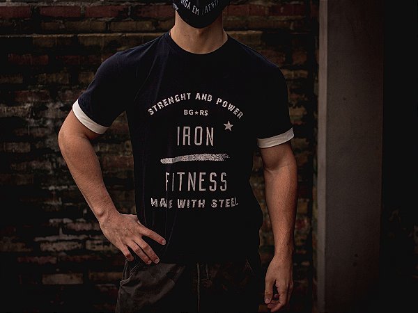 Ringer T-Shirt Iron Fitness Preta