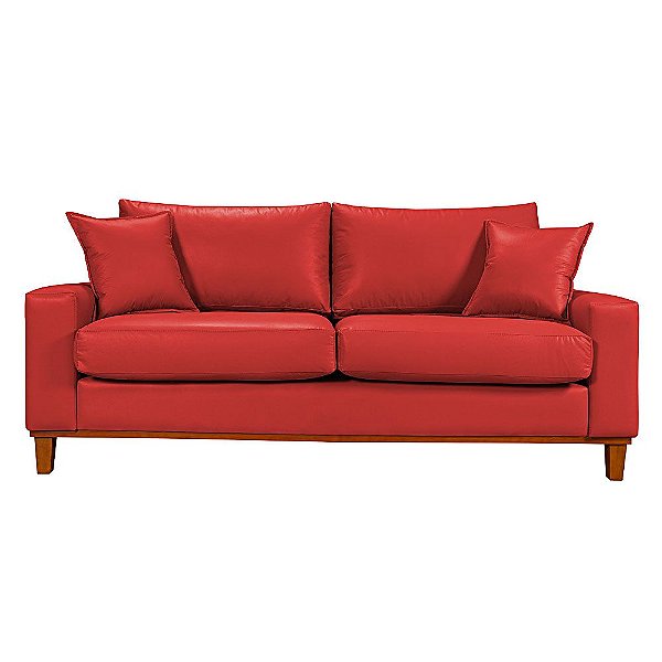 Sofá Para Sala, Escritório ou Recepção Living Istambul em Courino Vermelho