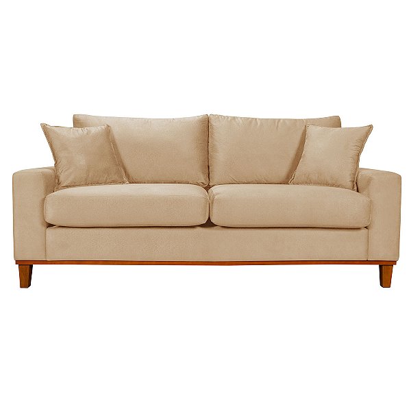 Sofá Living 3 Lugares Istambul em Suede Bege