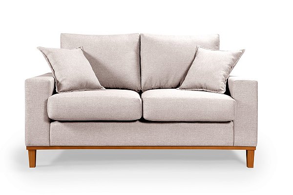 Sofá Living Istambul 2 Lugares em Linho Champagne